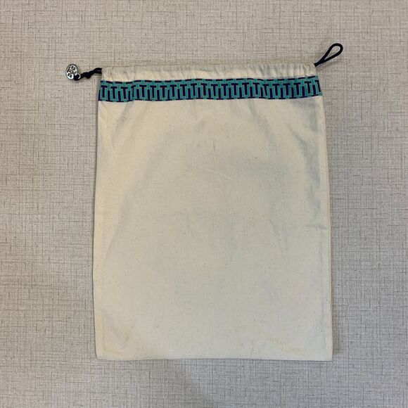 Tory Burch Shoe Bag Cream Cotton Drawstring Tie Dust Protection Storage 15x12 - Picture 2 of 10